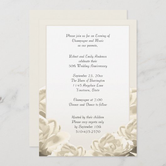 Invitation Anniversaire mariage (Devant / Derrière)