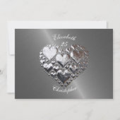 Invitation Anniversaire Mariage Anniversaire Silver Hearts St (Devant)