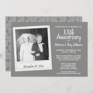 Invitation Anniversaire mariage avec photo Vintage