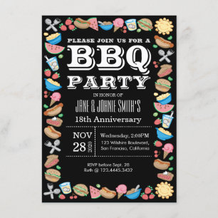 Invitation Anniversaire Mariage BBQ Fête d'anniversaire Barbe