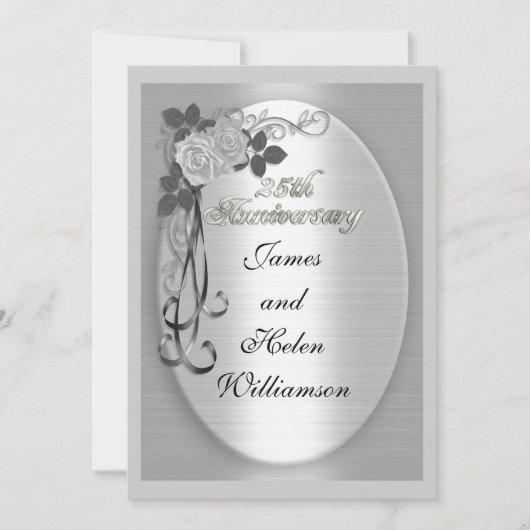Invitation anniversaire mariage d'argent (Devant)