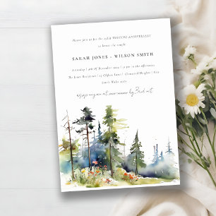 Invitation Anniversaire Mariage de la forêt de pins chic