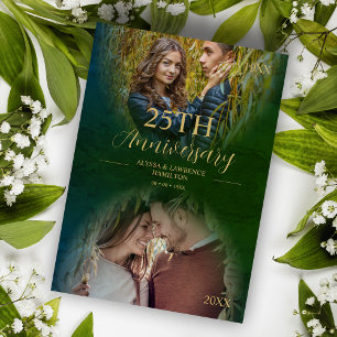 Invitation Anniversaire Mariage de luxe 2 Photos superposer O