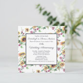 Invitation Anniversaire Mariage des fleurs de tournesol éléga (Debout devant)