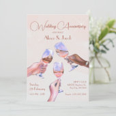 Invitation Anniversaire Mariage des Lunettes de Champagne (Debout devant)