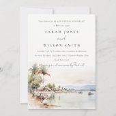 Invitation Anniversaire Mariage du paysage de la baie de Mont (Devant)