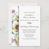 Invitation Anniversaire Mariage élégant de tournesol (Devant)