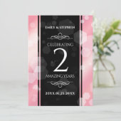 Invitation Anniversaire Mariage élégant du 2e Rose Quartz (Debout devant)