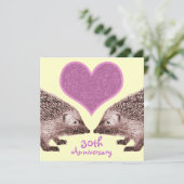 Invitation Anniversaire mariage - Hérisson fidèle dans l'amou (Debout devant)