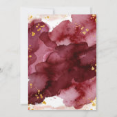 Invitation Anniversaire mariage Or et Bourgogne (Dos)