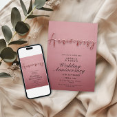 Invitation Anniversaire Mariage rose