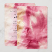 Invitation Anniversaire Marron Crème Rose Cowgirl Cuir de Vac (Devant / Derrière)