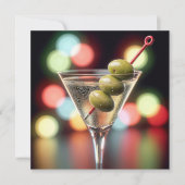 Invitation Anniversaire Martini verre (Devant)