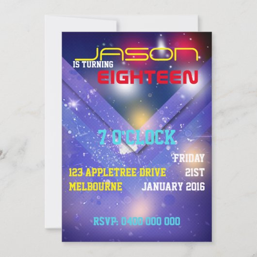 INVITATION ANNIVERSAIRE MASCULIN (Devant)