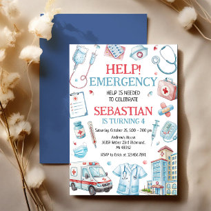 Invitation Anniversaire Médecin Urgence Médicale Enfant Infir