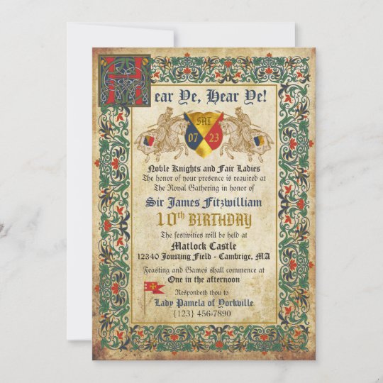 Rlv Zcache Be Invitation Anniversaire Medieval