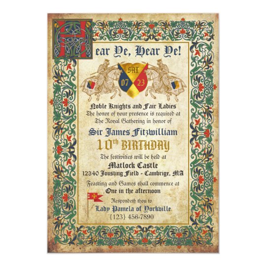 Invitation Anniversaire Medieval Joutant De Manuscrit De Zazzle Be