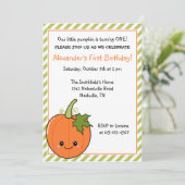 Invitation Anniversaire mignon de citrouille (Debout devant)