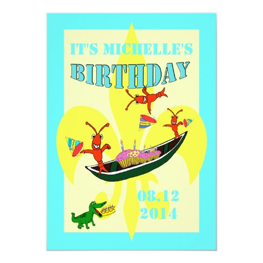 Invitation Anniversaire Mignon De Pirogue D Alligator Zazzle Be