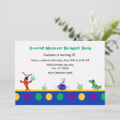 Invitation Anniversaire mignon d'enfant de Cajun de monstre (Debout devant)