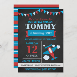 Invitation Anniversaire mignon du tableau de bord de l'avion 