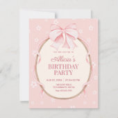 Invitation Anniversaire mignon rose (Devant)