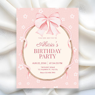 Invitation Anniversaire mignon rose