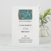 Invitation Anniversaire Milestone Aquarelle Sarcelle (Debout devant)