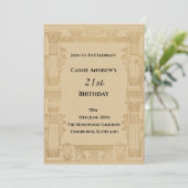 Invitation Anniversaire Milestone Art Déco Or (Debout devant)