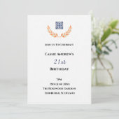 Invitation Anniversaire Minimal Blanc Étape (Debout devant)