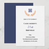 Invitation Anniversaire Minimal Blanc Étape (Devant / Derrière)