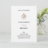Invitation Anniversaire Minimal Blanc Étape (Debout devant)