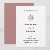 Invitation Anniversaire Minimal Blanc Étape (Devant / Derrière)