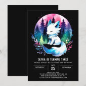 Invitation Anniversaire minimal de loup imprimable (Devant / Derrière)