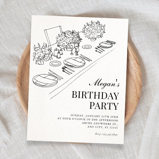 Invitation Anniversaire minimaliste