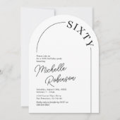 Invitation Anniversaire Minimaliste 60 Ans Adulte (Devant)