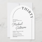 Invitation Anniversaire Minimaliste Adulte 30 ans (Devant)
