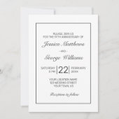 Invitation Anniversaire minimaliste blanc moderne (Devant)