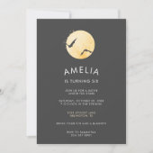 Invitation Anniversaire minimaliste de la lune | (Devant)