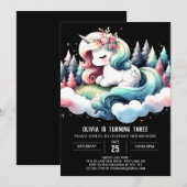 Invitation Anniversaire minimaliste du cheval majestueux (Devant / Derrière)