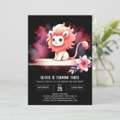 Invitation Anniversaire minimaliste du lion mignon (Debout devant)