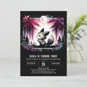 Invitation Anniversaire minimaliste du loup Whimsy (Debout devant)