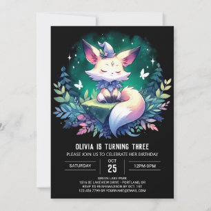 Invitation Anniversaire minimaliste du renard de Boho