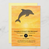 Invitation Anniversaire minimaliste du sable dauphin (Devant / Derrière)