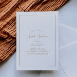 Invitation Anniversaire minimaliste du Sweet sixteen d'or<br><div class="desc">Cette invitation minimaliste d'anniversaire en sweet sixteen d'or est parfaite pour une simple fête de 16ème anniversaire. Le design romantique moderne présente une typographie classique d'or et de blanc associée à une calligraphie rustique mais élégante avec un style vintage lettré à la main. Personnalisable dans n'importe quelle couleur. Gardez le...</div>