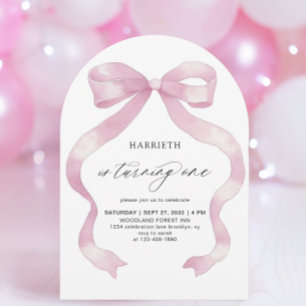 Invitation Anniversaire Minimaliste Féminin Rose R