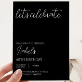 Invitation Anniversaire Minimaliste Noir
