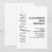 Invitation Anniversaire minime en argent (Devant / Derrière)