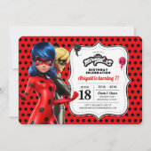 Invitation Anniversaire Miraculé de Ladybug et de Cat Noir (Devant)