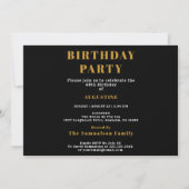 Invitation Anniversaire Modèle photo Elegant Chic Black Gold (Dos)